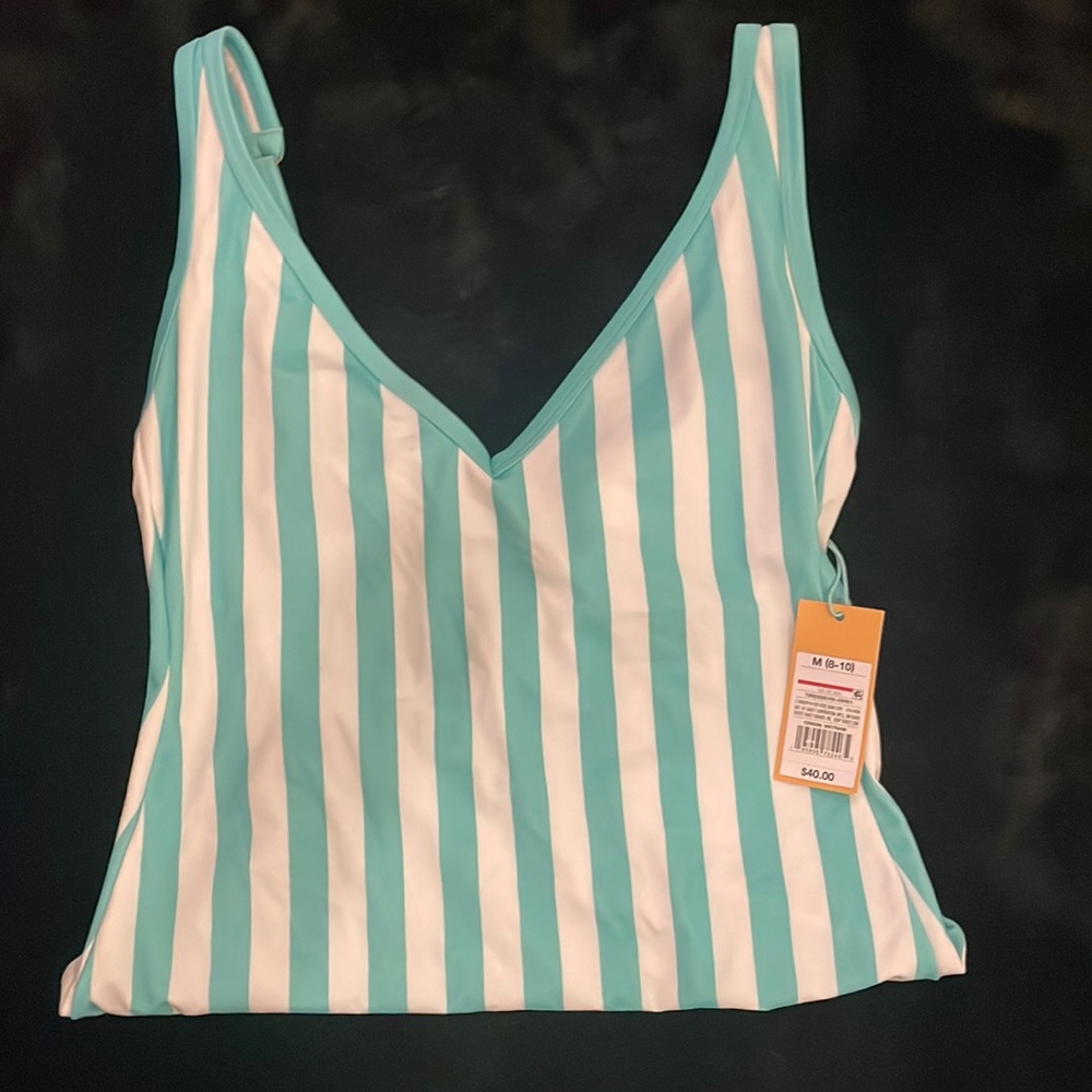 New Bikini Kona & Sol turquoise striped